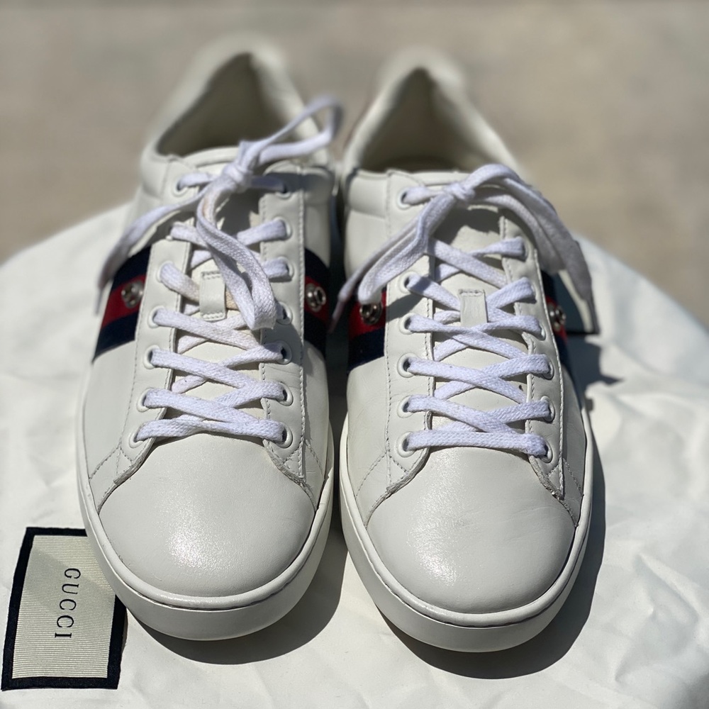 Gently Used Gucci Ace Sneakers 👟❤️🤍💙